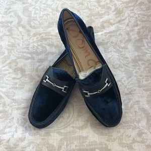 Sam Edelman Navy Blue Velvet Talia Loafers